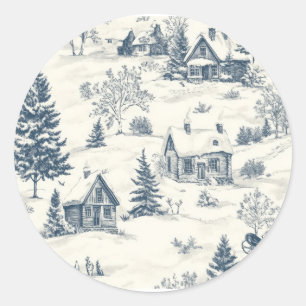 Sticker Rond Accessoires de Motif de Noël Toile