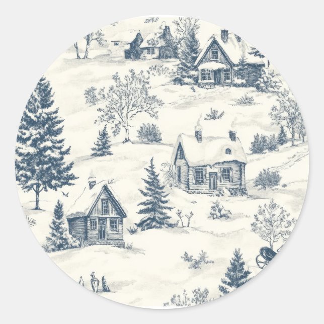 Sticker Rond Accessoires de Motif de Noël Toile (Devant)