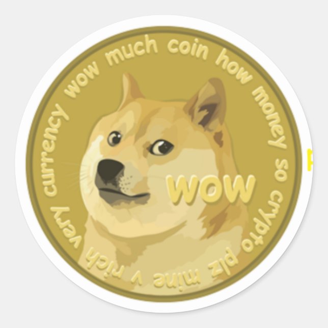 Sticker Rond Accessoires Dogecoin - Le Chatty Shiba Inu (Devant)