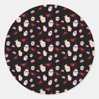 Sticker Rond Accessoires Motifs Kawaii Cupcakes