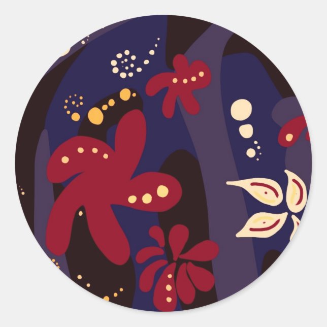 Sticker Rond Accessoires Motifs tendance, violet noir abstrait (Devant)