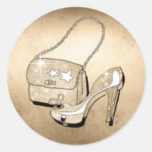 Sticker Rond Accessoires parties scintillant et brillance Gold 