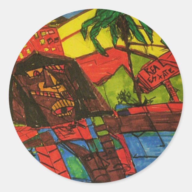 Sticker Rond accident immobilier (Devant)