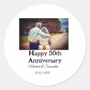 Sticker Rond acclamations pour les 50 ans d'anniversaire nom ph