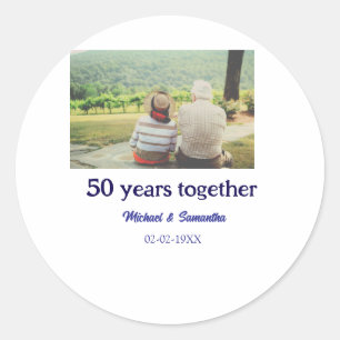 Sticker Rond acclamations pour les 50 ans d'anniversaire nom ph