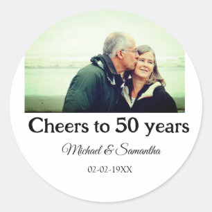 Sticker Rond acclamations pour les 50 ans d'anniversaire nom ph