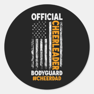 Sticker Rond Acclamez Papa Cheerleader Garde du corps Fête des
