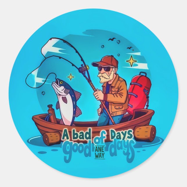 Sticker Rond Accompagné à l'aventure : Une pêche à la journée p (Devant)