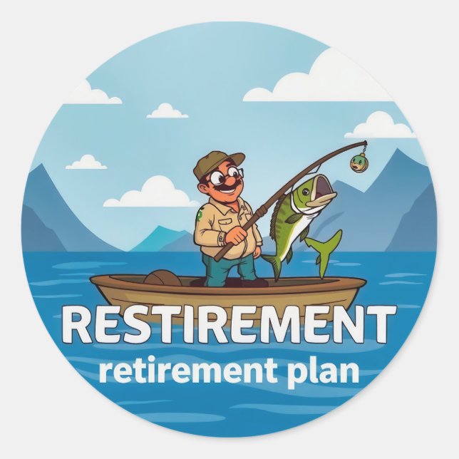 Sticker Rond Accompagné de détente : Le plan de retraite parfai (Devant)