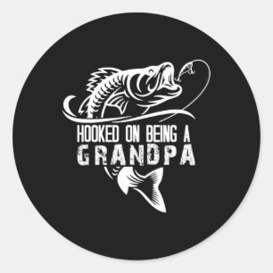 Sticker Rond Accompagné D'Être Un Grand-Père Pêche Papa Fête de