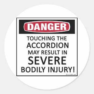 Sticker Rond Accordéon de danger
