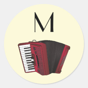 Sticker Rond Accordéon Musicien de Instruments Professeur de Mu