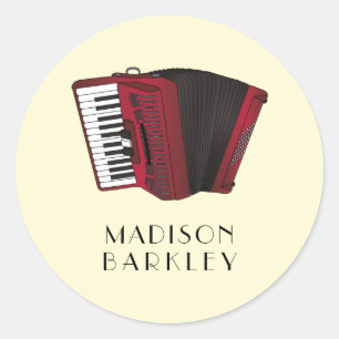 Sticker Rond Accordéon Musicien de Instruments Professeur de Mu
