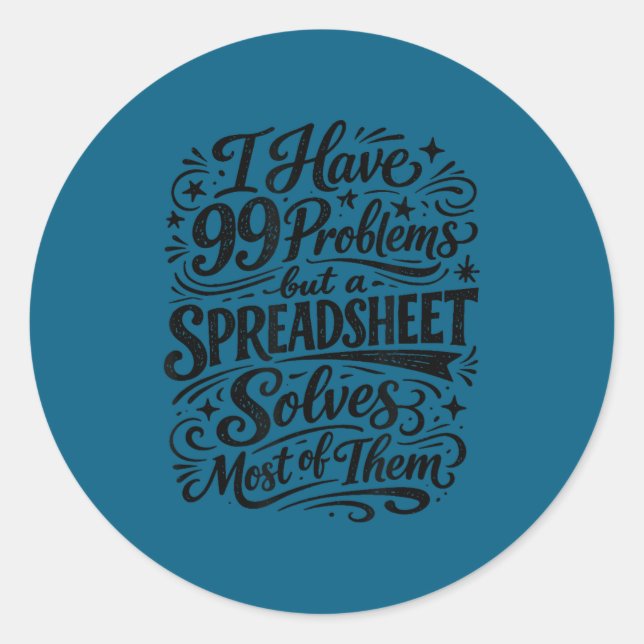 Sticker Rond Accountant humor spreadsheet data analyst (Devant)