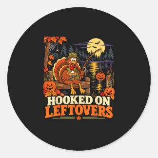 Sticker Rond Accro aux restes pêche halloween drôle