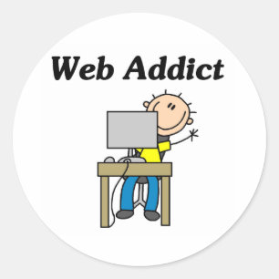 Sticker Rond Accro du Web