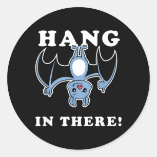 Sticker Rond Accroche-Toi Chauve-Souris - Blague de Chauve-Sour