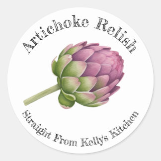 Sticker Rond Accueil Canning Business Artichoke Relish Étiquett