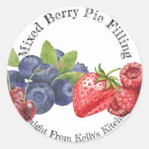 Sticker Rond Accueil Canning Business Mixte Berry Pie Remplissa