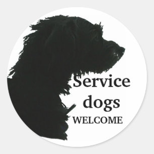 Sticker Rond Accueil de chiens de service