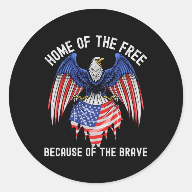Sticker Rond Accueil De La Liberté À Cause Du Brave Aigle Usa F (Devant)