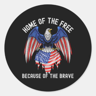 Sticker Rond Accueil De La Liberté À Cause Du Brave Aigle Usa F
