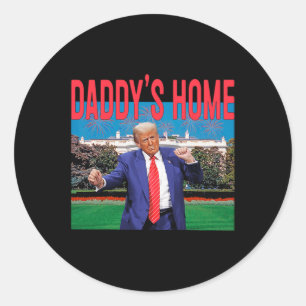Sticker Rond Accueil de papa Trump Pink Trump 2024 Take America
