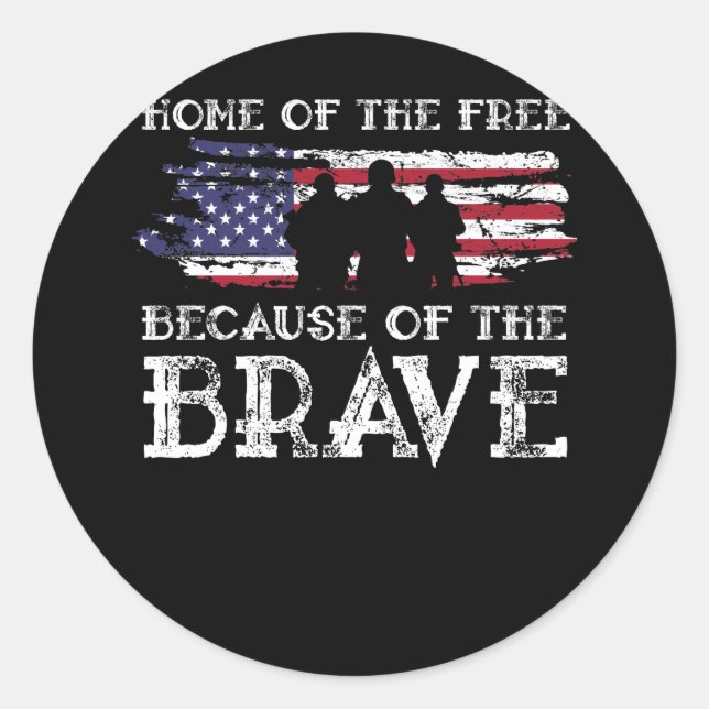 Sticker Rond Accueil des Libres à cause des Braves militaires (Devant)
