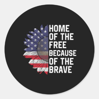 Sticker Rond Accueil Des Libres Parce Que Le Brave Drapeau Usa