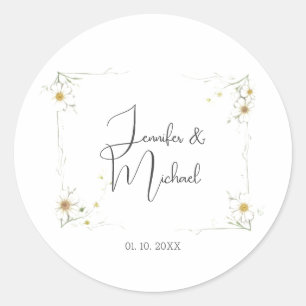 Sticker Rond Accueil minimaliste Mariage moderne