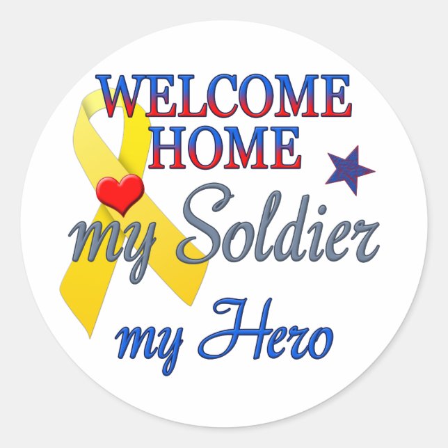 Sticker Rond Accueil Mon Soldat Mon Héros (Devant)