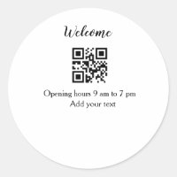 Accueil simple ouverture bienvenue code barre QR a