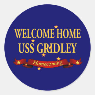 Sticker Rond Accueil USS Gridley