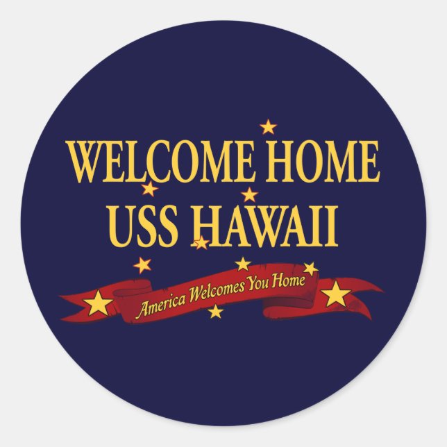 Sticker Rond Accueil USS Hawaii (Devant)