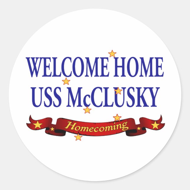 Sticker Rond Accueil USS McClusky (Devant)