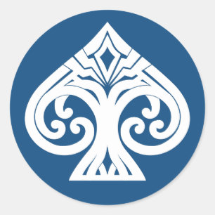 Sticker Rond Ace Art Déco transparente sans bordure