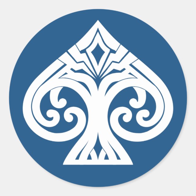 Sticker Rond Ace Art Déco transparente sans bordure (Devant)