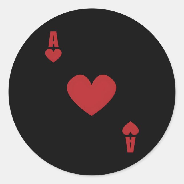 Sticker Rond Ace De La Carte De Poker Blackjack Texas Holdem Po (Devant)
