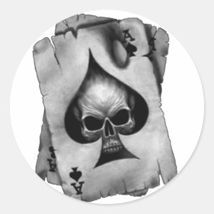 Sticker Rond ace of skulls