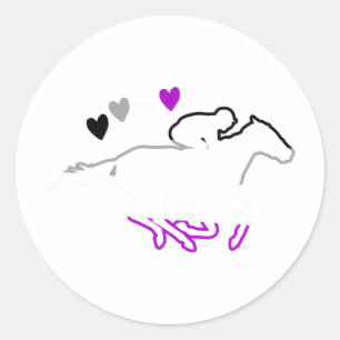 Sticker Rond Ace Pride Horseback Horse équitation Aualité Aual