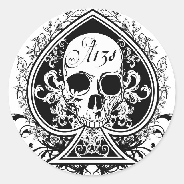 Sticker Rond Ace Skull (Devant)