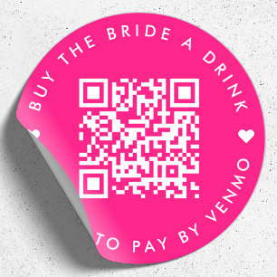 Sticker Rond Acheter À La Mariée Un Verre   Bachelorette QR Cod