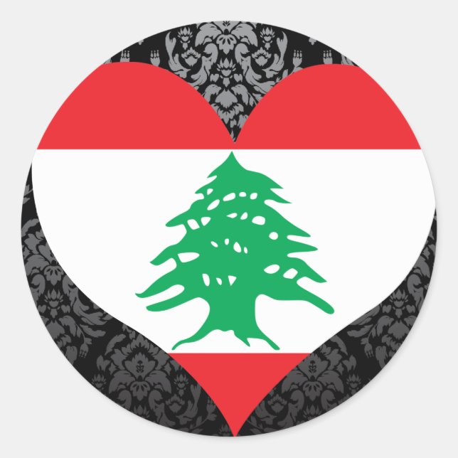 Sticker Rond Acheter drapeau du Liban (Devant)