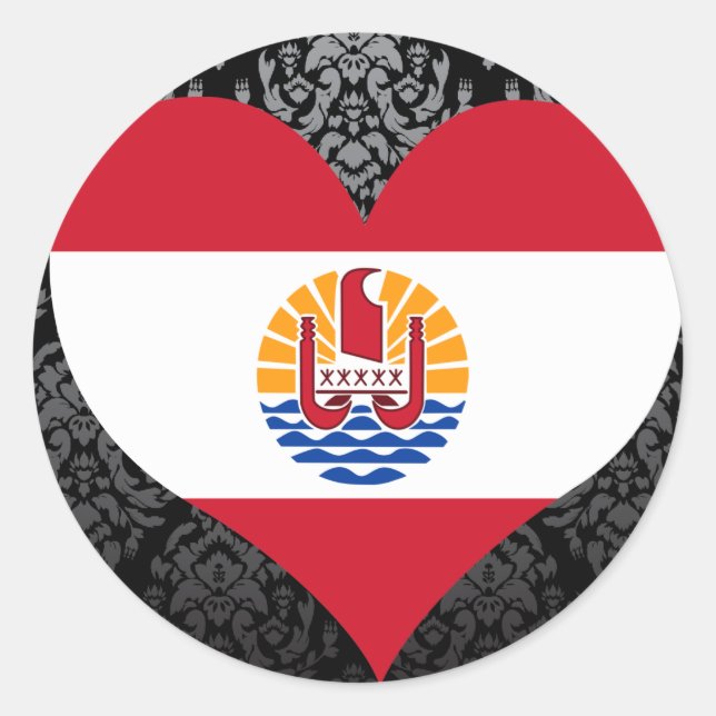 Sticker Rond Acheter Drapeau Polynésie française (Devant)
