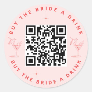 Sticker Rond Acheter la mariée une boisson Bachelorette Party Q