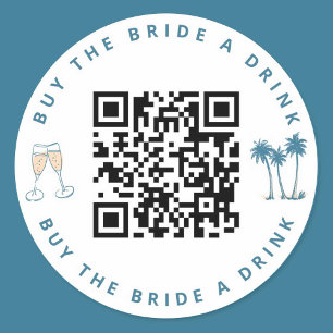 Sticker Rond Acheter la mariée une boisson Bachelorette Party Q