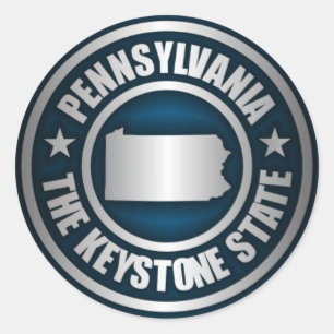 Sticker Rond Acier de Pennsylvanie (B)