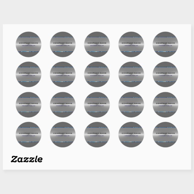 Sticker Rond Acier gris argenté en acier inoxydable Look Accent (Feuille)