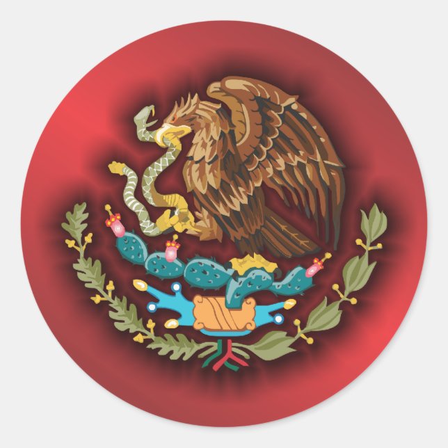 Sticker Rond Acier mexicain 2 (rouge) (Devant)