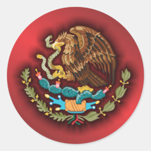 Sticker Rond Acier mexicain 2 (rouge)